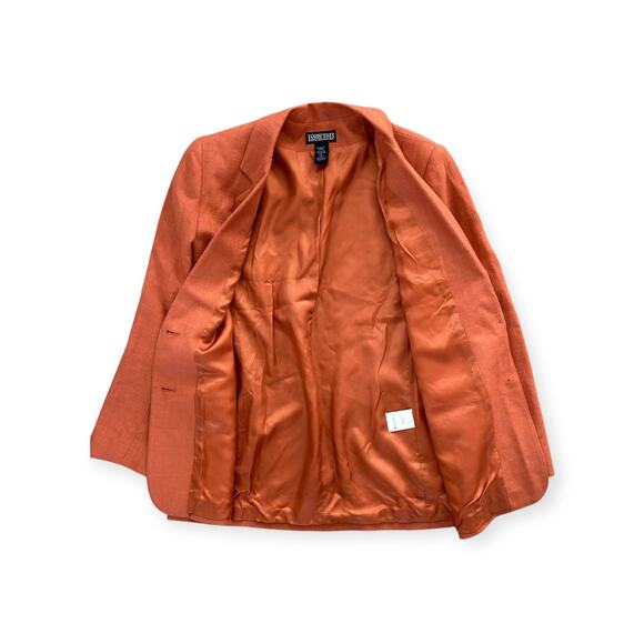 Vintage Lands' End Orange Blazer Two Button Lined Women's 8 - Picture 6 of 8
